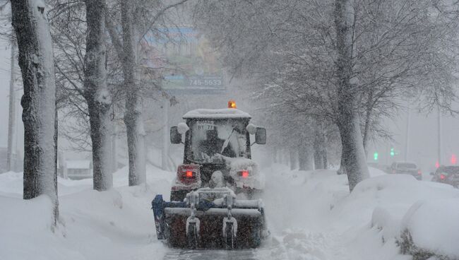 Обильный снегопад в Москве. Архив