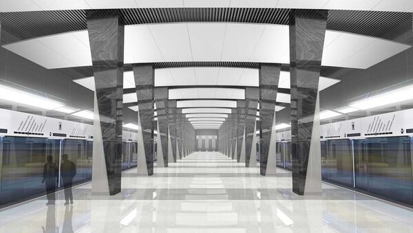 Проект станции метро Ходынское поле, представленный на сайте ОАО Метрогипротранс. Архивное фото