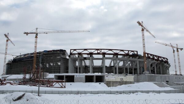 Строительство стадиона Зенит-арена в Санкт-Петербурге. Архивное фото.