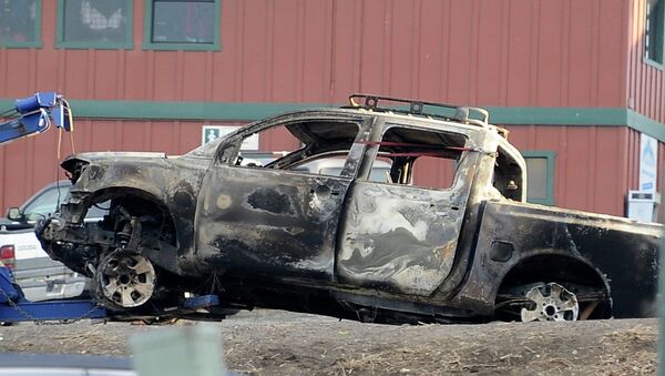 Сгоревший автомобиль Кристофера Дорнера