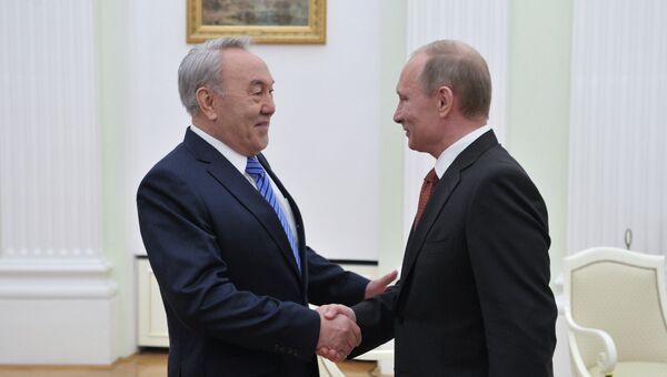 Встреча Владимира Путина и Нурсултана Назарбаева в Кремле, архивное фото