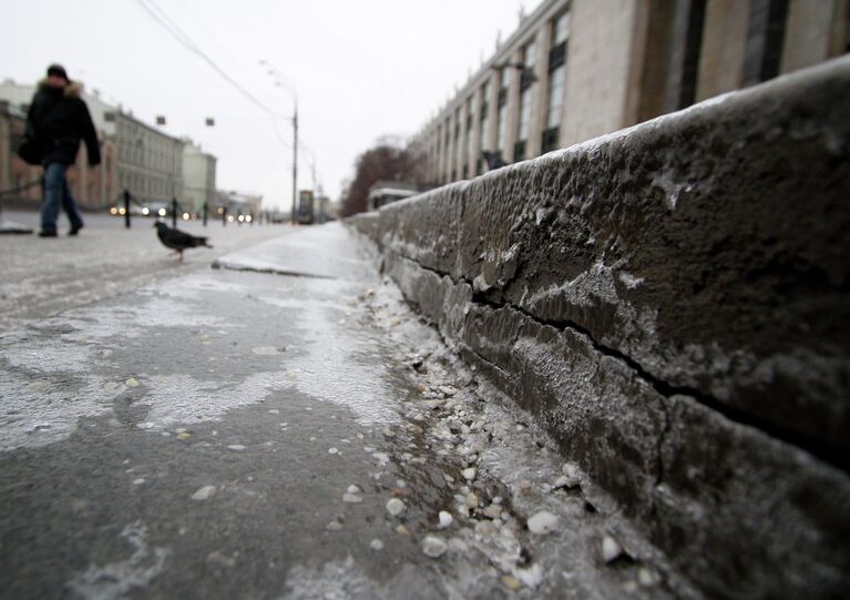 Последствия ледяного дождя в Москве