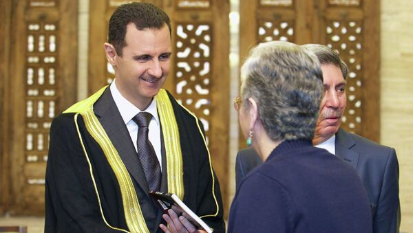 Башар Асад на встрече с с делегацией представителей иорданской интеллигенции