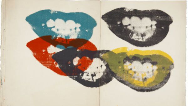 Цветная литография 1946 года под названием «Я навсегда полюбил твои поцелуи», изображение губ Мэрилин Монро