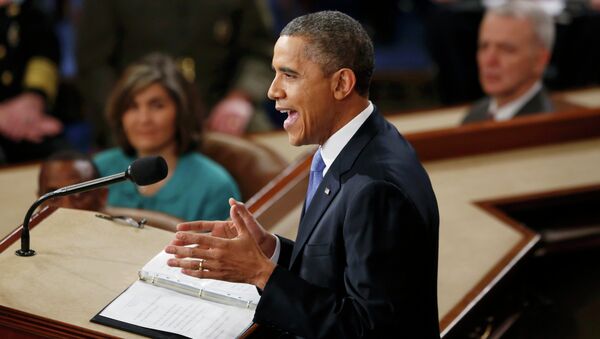 Президент США Барак Обама выступает перед конгрессом. Архивное фото.