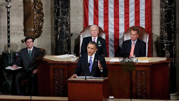 Президент США Барак Обама выступает перед конгрессом
