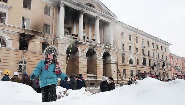 Пожар в общежитии в Санкт-Петербурге