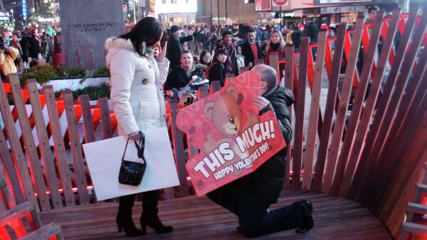 Празднование Дня святого Валентина на Таймс-сквер