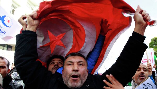 Манифестация исламистов в Тунисе