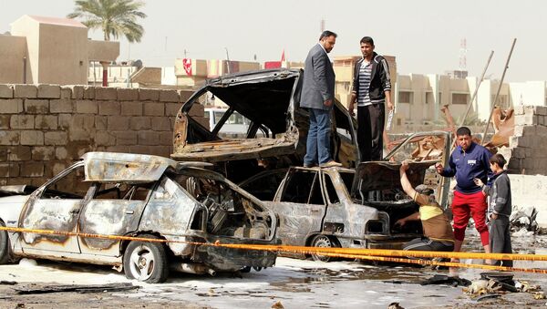 Последствия взрывов в Багдаде