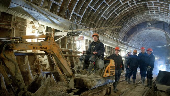 Строительство московского метро. Архив