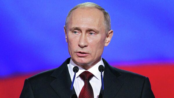 В.Путин на концерте, посвященном Дню защитника Отечества