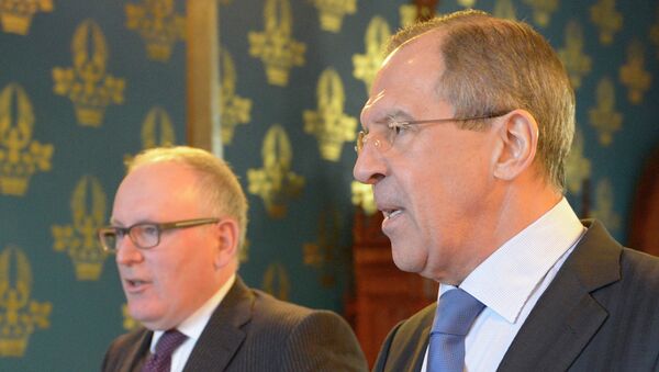Министр иностранных дел РФ Сергей Лавров (справа) и министр иностранных дел Нидерландов Франс Тиммерманс, архивное фото