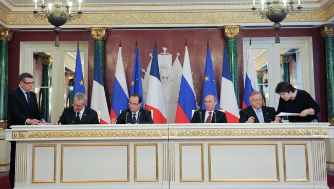 Встреча В.Путина и Ф.Олланда в Кремле