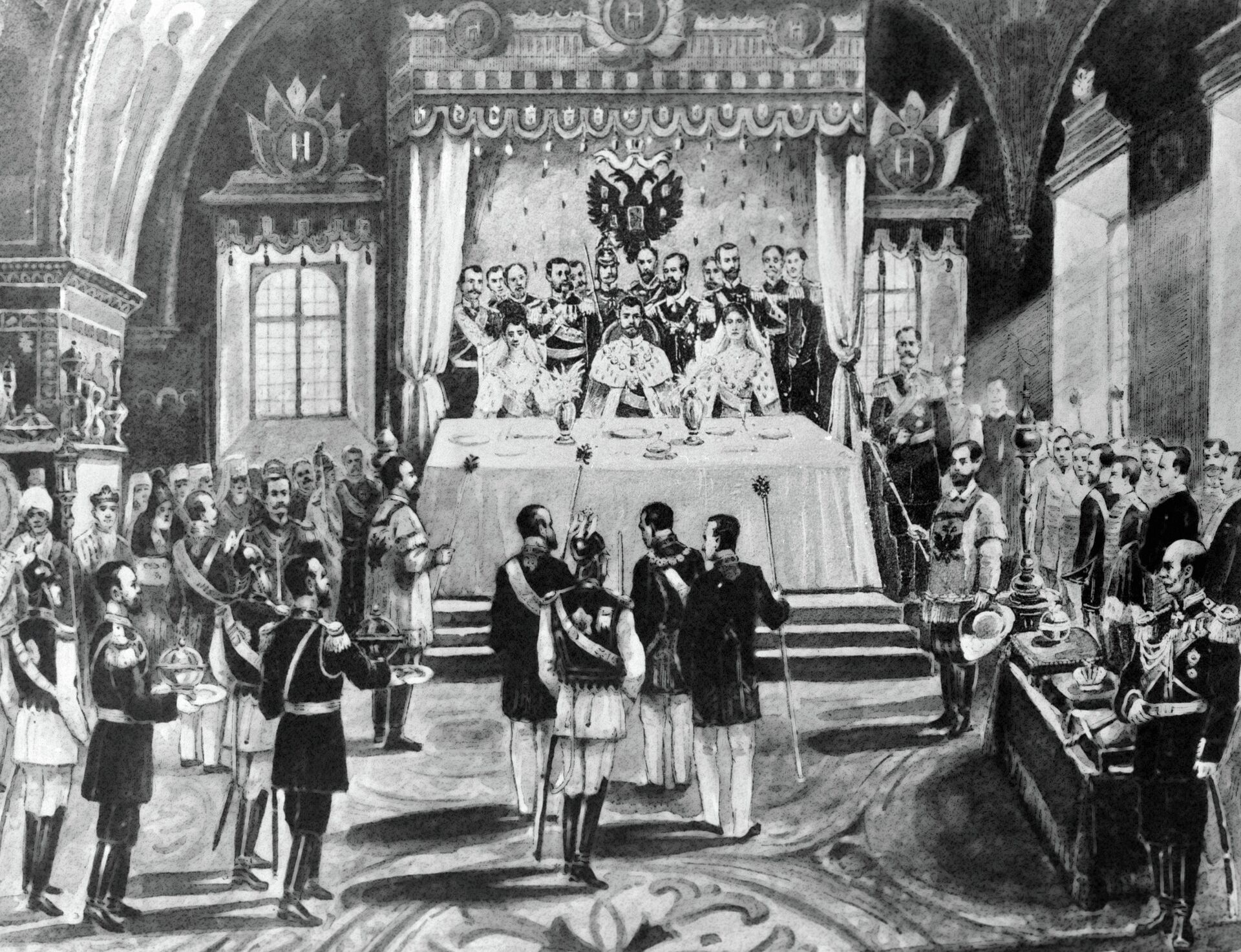 Церемония помазания на царство императора России Николая II - РИА Новости, 1920, 11.02.2021