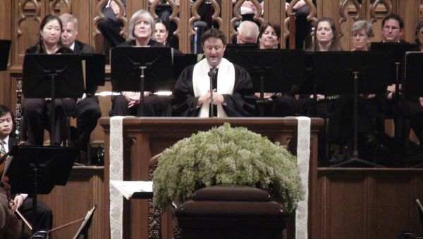 Отпевание Вана Клиберна в Баптистской церкви на Бродвее в Форт-Уорте, штат Техас