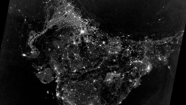 Ночные огни Южной Азии из космоса