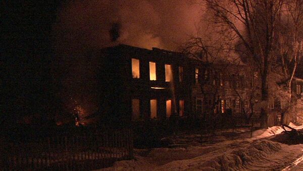 Пожар в поселке Большая Вишера Новгородской области