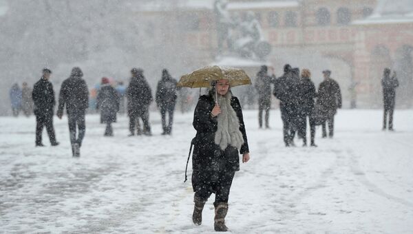 Снегопад в Москве. Архивное фото