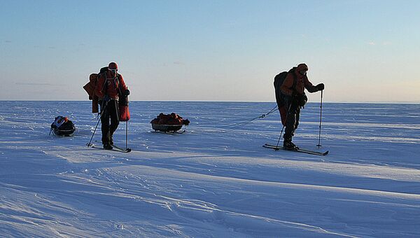 Сахалинцы прошли по центру Амурского лимана на лыжах