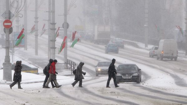 Снегопад в Минске. Архивное фото