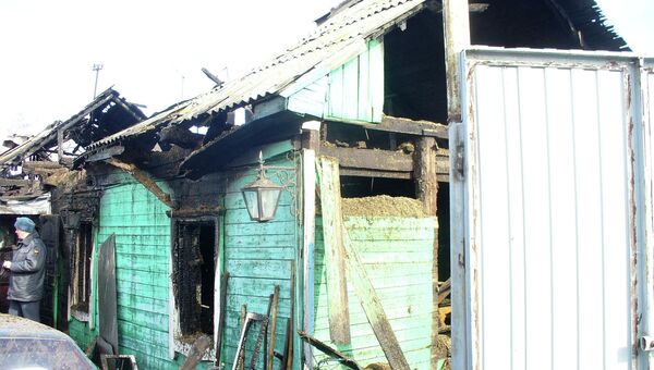 Пожар в частном доме в Омске