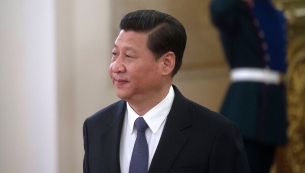Председатель Китайской народной республики Си Цзиньпин перед началом встречи с президентом России Владимиром Путиным