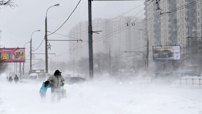 Мартовская метель в Москве