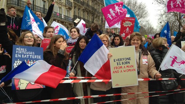 Акция протеста против однополых браков в Париже