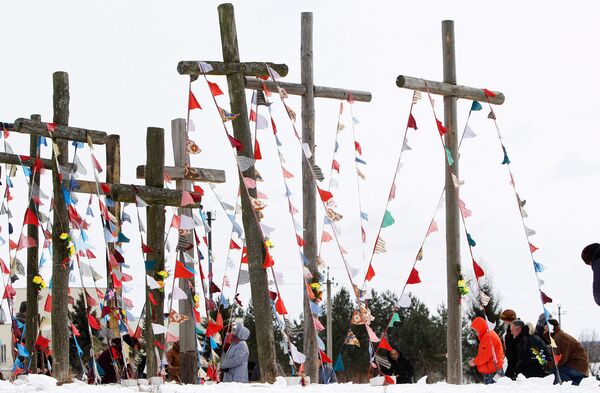 Празднование католического вербного воскресенья в Ошмянах