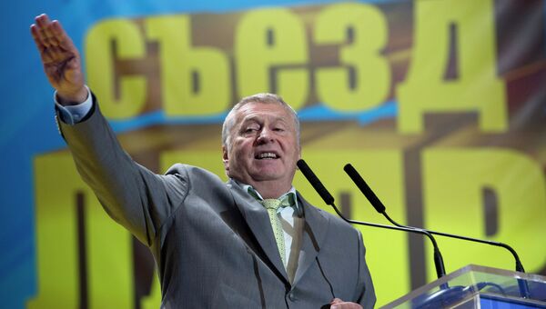 Лидер ЛДПР Владимир Жириновский на съезде партии ЛДПР