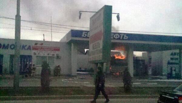 Автозаправка загорелась в Махачкале