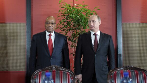 Президент России Владимир Путин и президент ЮАР Джейкоб Зума