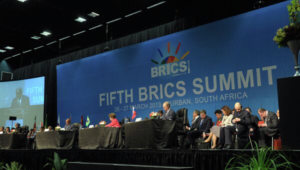 Заседание саммита лидеров БРИКС в южно-африканском Дурбане