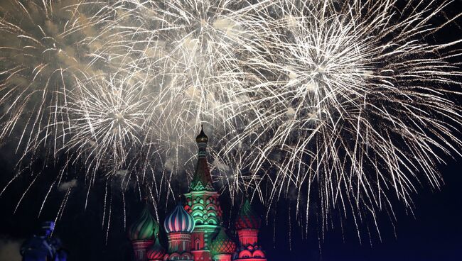 Фейерверк на Красной площади, архивное фото