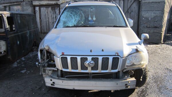 Автомобиль полицейского, сбившего школьницу в городе Сретенск