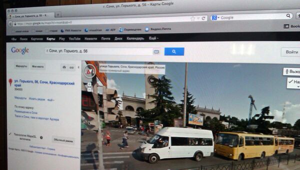 Железнодорожный вокзал в Сочи на сервисе Google Maps