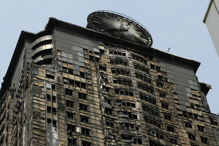 Ликвидация последствий пожара в Грозный-сити