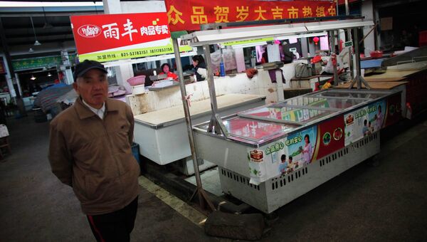 Рынок в Шанхае, где обнаружен птичий грипп