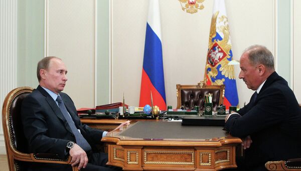 Встреча президента РФ В.Путина с В.Дмитриевым в Ново-Огарево