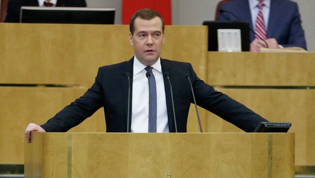 Д.Медведев на пленарном заседании Государственной Думы РФ