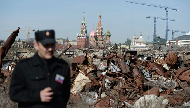 Площадка Зарядье на территории бывшей гостиницы Россия. Архивное фото