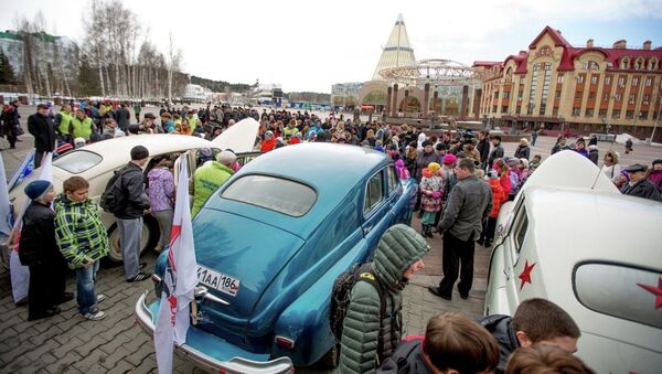 Проводы участников автопробега Победа: одна на всех в Ханты-Мансийске