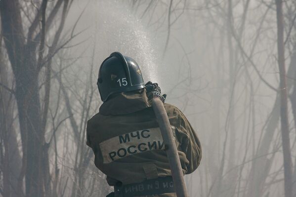 Тренировка Новосибирского МС по тушению пожаров