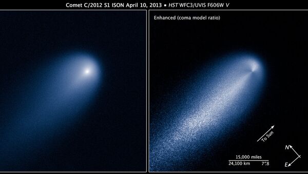 Снимок кометы ISON, сделанный телескопом Хаббл