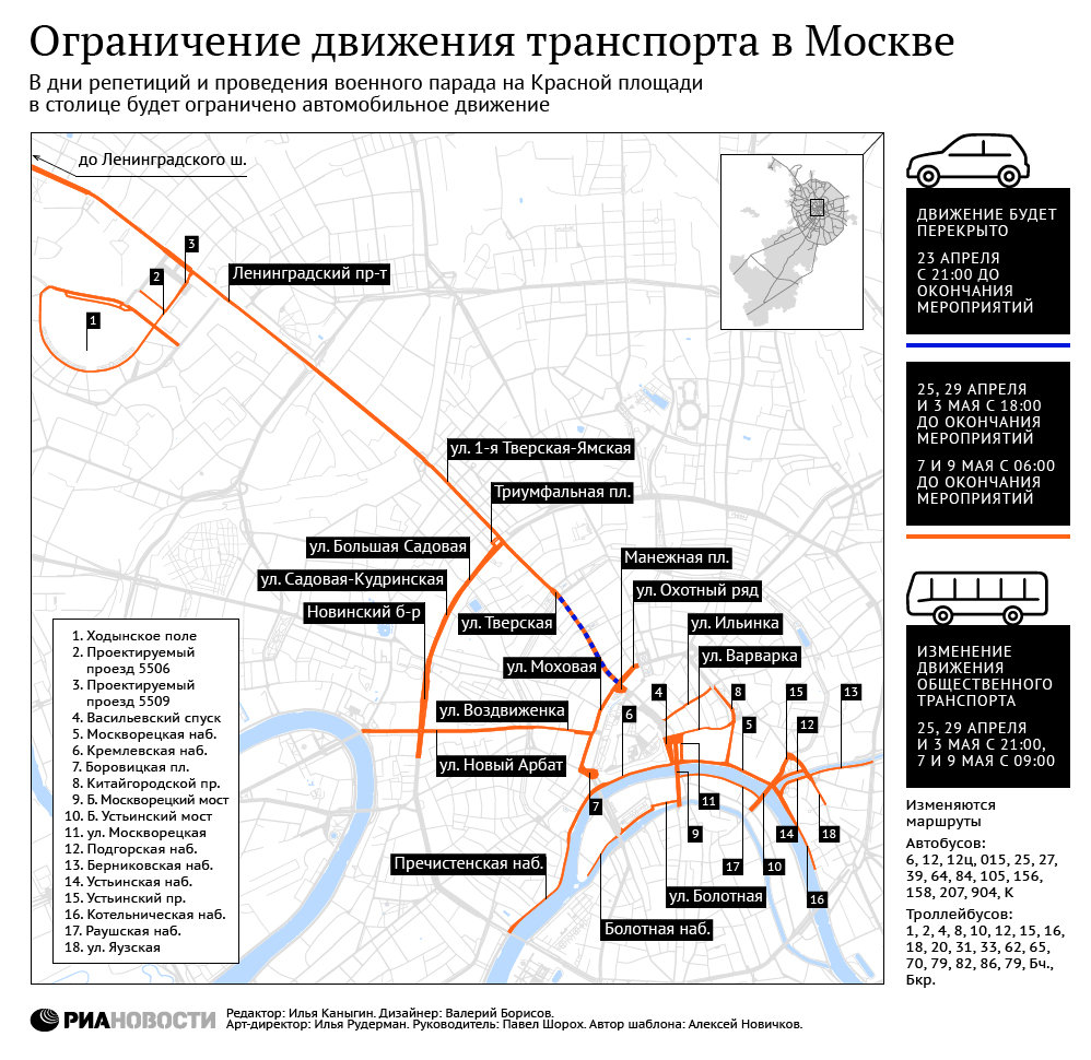 Ограничение движения транспорта в Москве