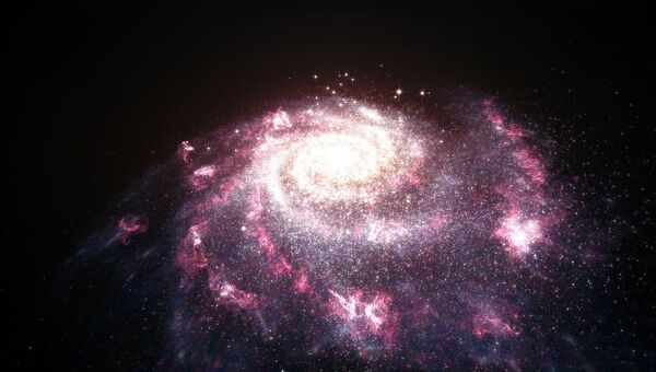 Так художник представил себе галактику, в которой происходят активные процессы звездообразования