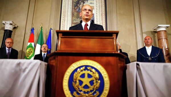 Премьер Италии Энрико Летта объявляет состав нового правительства