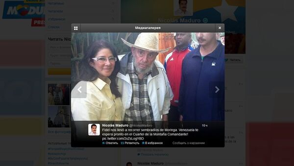 Скриншот страницы Николаса Мадуро в Twitter (на фото Фидель Кастро)