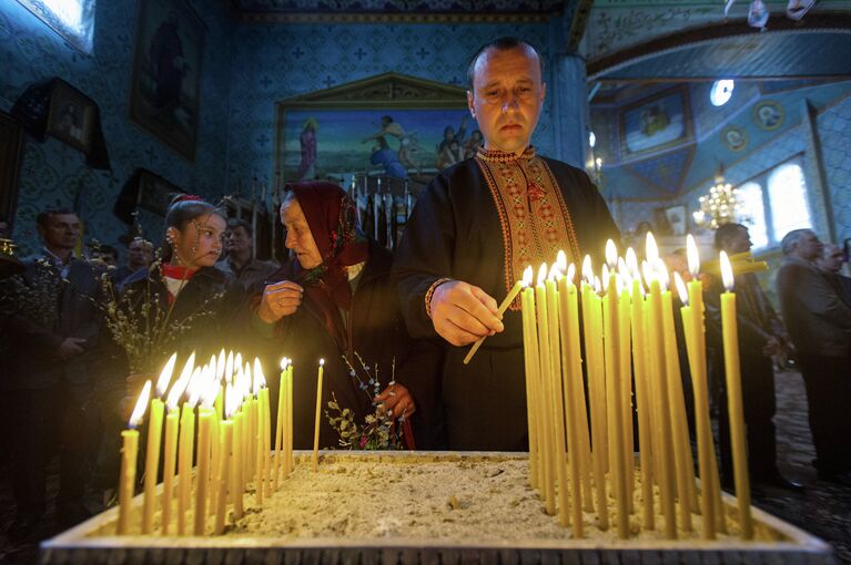 Вербное воскресенье в Ивано-Франковской области Украины